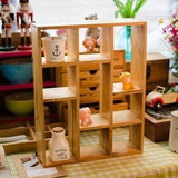 原木色九宫格收纳盒 可挂式做旧木柜 zakka 桌面收纳柜 创意家具