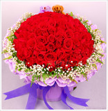 重庆同城鲜花速递情人节圣诞节鲜花快递99朵红玫瑰花束花店送花