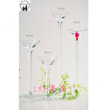 促销落地高脚酒杯形 透明玻璃花瓶 时尚创意婚庆餐桌摆件个性道具