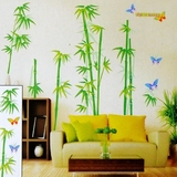 特价3d墙贴包邮绿竹子蝴蝶立体墙贴纸卧室客厅沙发背景装饰壁纸画