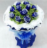 11朵蓝色妖姬 蓝玫瑰 生日花束全国各大中城市鲜花速递。