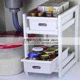 日本进口双层置物架 橱柜整理架 厨房抽屉式储物架 正品收纳架子