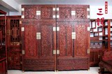 红木家具 原木衣柜中式仿古储物柜实木衣橱柜 老挝大红酸枝顶箱柜