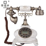 欧式电话机 白色仿古复古家用来电显示创意座机摆件 家居软装饰品