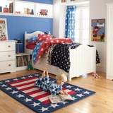 潮牌英伦时尚 美国国旗 男孩卧室床边儿童房地毯英式美式客厅地毯
