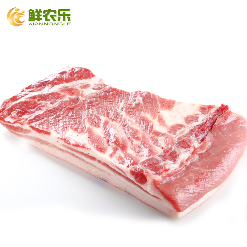 【鲜农乐】新鲜生鲜肉类生猪肉鲜肉生五花肉 约1000g 北京 满包邮