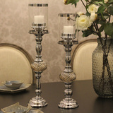 欧式新古典风格/家居工艺饰品/后现代水晶玻璃烛台(个)  送蜡烛