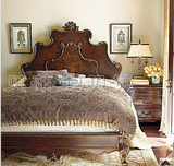 特价A1022】美式雕花古典床实木家具定制定做双人床法式床彩绘床
