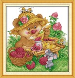 精准印花卡通十字绣小动物狸鼠新款卧室儿童房可爱鼠动物小幅系列