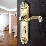 卡迪龙 欧式门锁 室内门锁 房门锁 仿古纯铜门锁 中式大门锁 金色