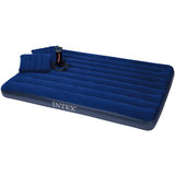 INTEX68765家用午休户外帐篷折叠条纹双人空气充气床垫送对枕手泵