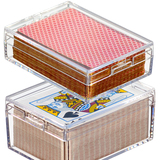 透明PS塑料盒长方形扑克盒天地盖带紧扣能装信用卡的小盒子收纳盒