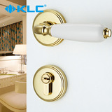 德国KLC 欧式室内金色门锁 分体室内房门锁欧式 陶瓷把手