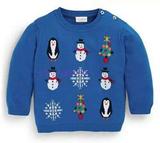 现货 英国直邮正品NEXT代购男童圣诞系列男宝宝蓝色针织毛衣