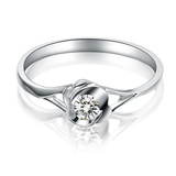 周大福正品 玫瑰之吻 18K白金铂金镶天然南非钻石女戒求结婚戒指