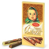 俄罗斯巧克力莫斯科红十月大头娃娃阿伦卡黑巧克力节日礼物精装块