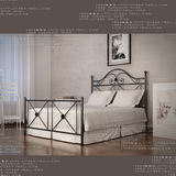 1869简约现代铁艺床经久耐用钢木床1.8双人床1.5米单人床架 D002