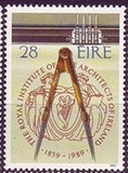 爱尔兰 1989 皇家建筑师学会  圆规 邮票