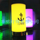 LED酒吧充电台灯 创意圆形烛台  电子发光蜡烛 七彩充电酒店用品