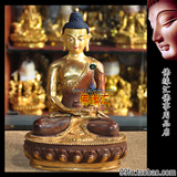 【佛缘汇】藏传佛像 7寸 国产仿尼泊尔 纯铜鎏金 阿弥陀佛 佛像