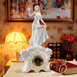 欧式陶瓷人物时钟创意摆件新婚送礼家居装饰品婚庆结婚礼物