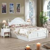 实木床 韩菲尔 韩式卧室家具 白色 田园风格高箱床 实木双人床