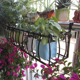 开心幸福 欧式铁艺栏杆花架悬挂护栏花盆架阳台户外壁挂式盆栽架