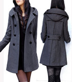 羊毛呢子大衣2014秋冬装新款大码女装加厚韩版中长款毛呢外套初冬