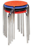 玛留斯同款八孔圆凳子 折叠  宜家椅塑料聚丙烯圆凳子 黑蓝红色