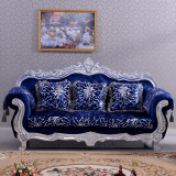欧式实木布艺沙发组合高级绒布面料客厅布艺沙发组合