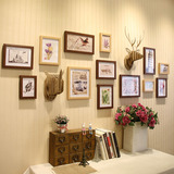 枫印象原创时尚木质动物挂头相片墙照片墙相框墙创意家居家饰包邮