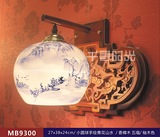 特价中式灯香樟木手绘青花山水古典陶瓷灯具客厅灯餐厅灯卧室壁灯