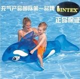 新款INTEX正品儿童坐骑游泳圈透明蓝鲸海洋动物充气戏水玩具装备