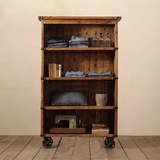 复古家具实木美式田园实木衣柜 服装店做旧柜 置物架 做旧展示柜