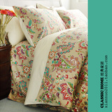 外贸纯棉全棉 缎纹印花 床上用品四件套床单款床品套件 双人1.8米