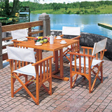 厂家直销户外休闲实木桌椅五件套阳台花园庭院可折叠餐桌椅家具