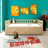 特价实木床双人床1.5单人床1米1.2儿童床松木沙发床带护栏可定制