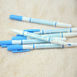 进口双头两用消痕水消笔水溶笔蓝色纤维头+清洁笔一头画一头消B01