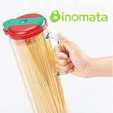 日本进口inomata面条收纳罐圆形保鲜盒1.6L塑料密封罐透明简洁