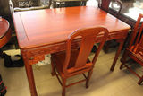 博凯红木家具红木餐桌菠萝格木餐桌1.4米长方形实木餐桌1桌配6椅