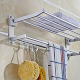 太空铝毛巾架 折叠活动浴巾架浴巾杆 浴室挂件 置物架