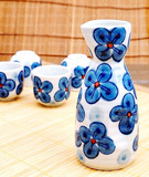 MAY家居 日式创意陶瓷 手绘蓝梅 日式酒具 清酒壶 清酒具套装礼盒