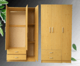 松木色衣柜 三门衣柜 衣橱 阳台柜 卧室衣柜 免费送货安装行李柜