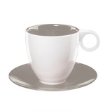 德国ASA进口 创意咖啡杯卡布奇诺咖啡杯碟套装 灰色 陶瓷西餐具