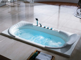 高邦亚克力双人冲浪按摩嵌入式浴缸1.8米G81301A可选装恒温泡泡