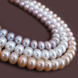 珍珠项链天然正品 淡水强光扁圆 白紫粉混彩色 送妈妈生日礼物