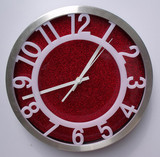 铝框 时尚客厅石英钟表 进口机芯壁钟 创意时钟金属边框静音挂钟