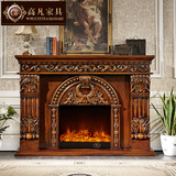 壁炉 装饰柜 1米5 1米8欧式风格壁炉 实木美式壁炉架真火取暖器