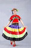 民族服装短袖彝族服装彝族舞蹈演出服装彩虹大摆长裙女装表演服饰