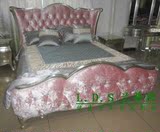 欧式实木软床 奢华新古典双人床美式婚床布床1.8 2米方床卧室家具